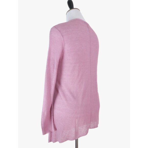 Eileen Fisher Size M Organic Linen Tencel Open Cardigan Fine Knit Rose Quartz - Picture 4 of 10